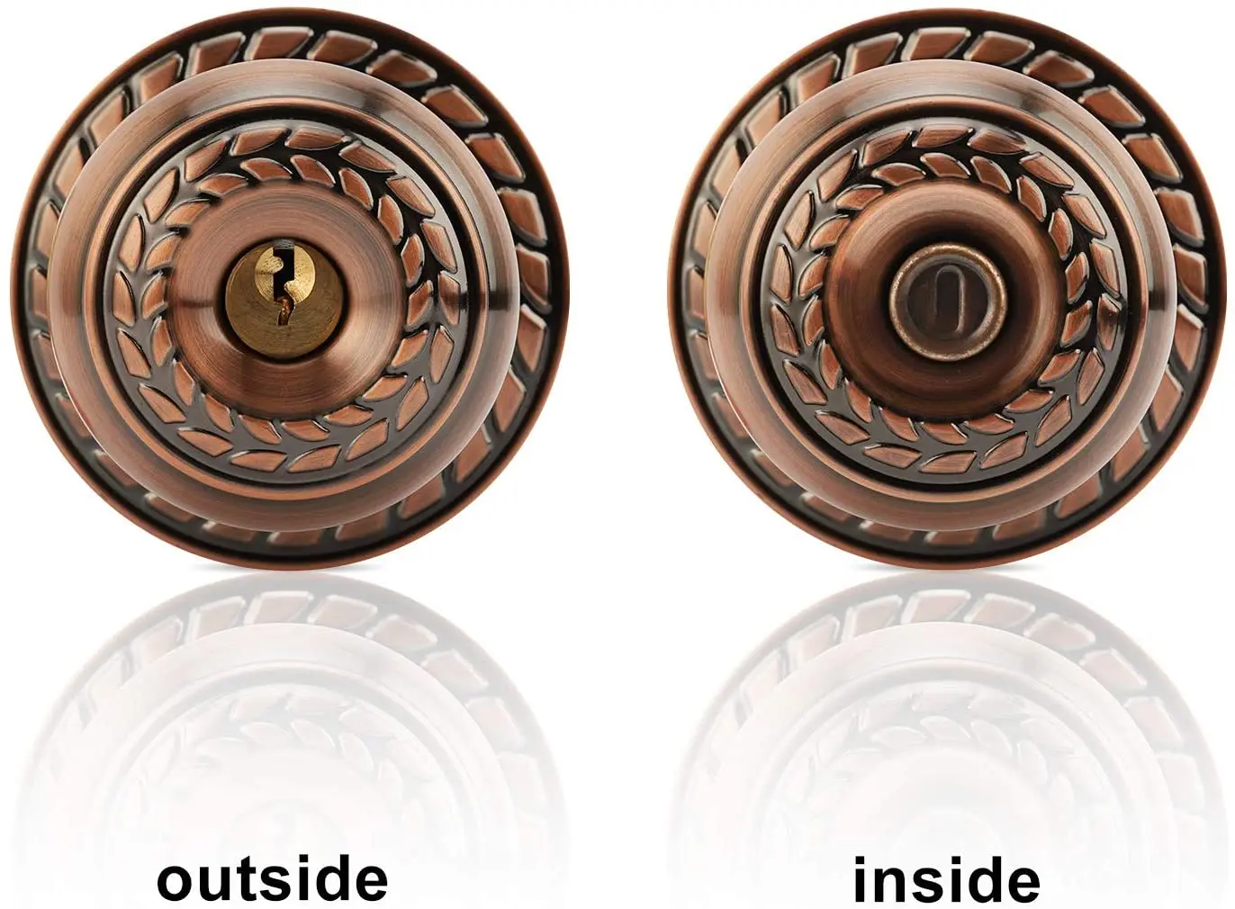 Stainless Steel Push Cylindrical Tubular Round Knob Lock 9540 Key Door