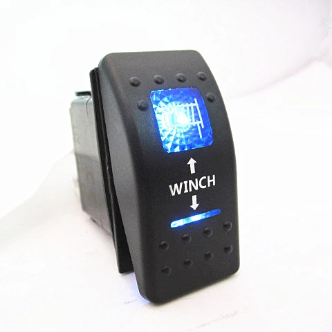 BLUE 2 POSITION ROCKER SWITCH LASER ETCHED 12V MOMENTARY PUSH TO START OFFROAD