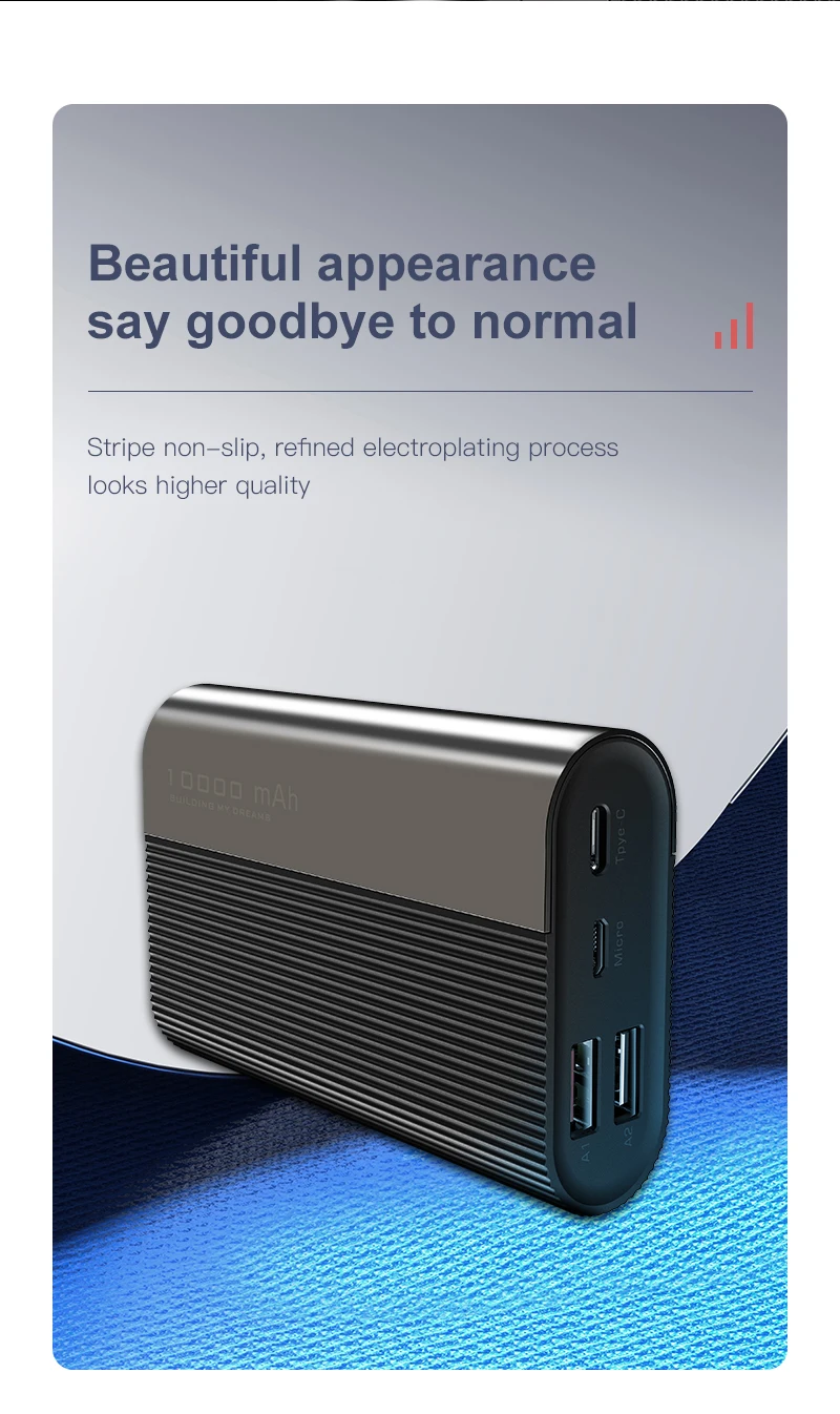 Kuulaa Output Power Bank New Mini Energycell 18W Fast Charge 5V/3A 10000mah for Iphone Samsung Galaxy Etc Portable High Capacity - ANKUX.COM