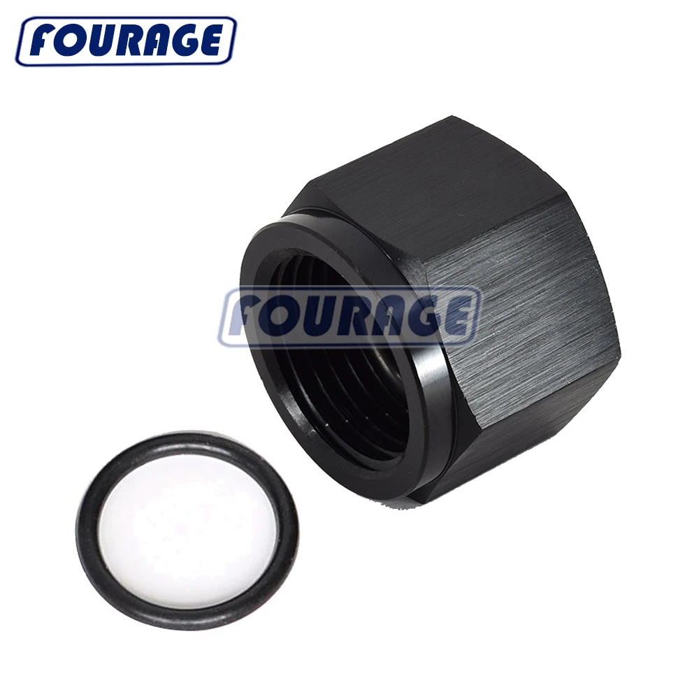 Fourage Aluminum Female AN Flare Cap Plug Hex on End Cap Fitting with O ...