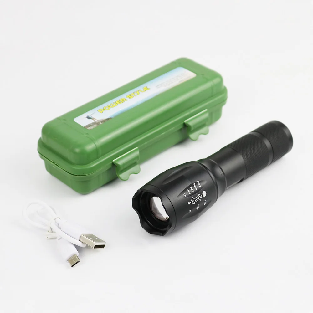 Aluminum Alloy Waterproof Tactical Flashlight Rechargeable led Flashlights For Outdoors factory