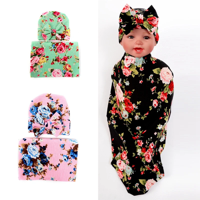 newborn floral swaddle