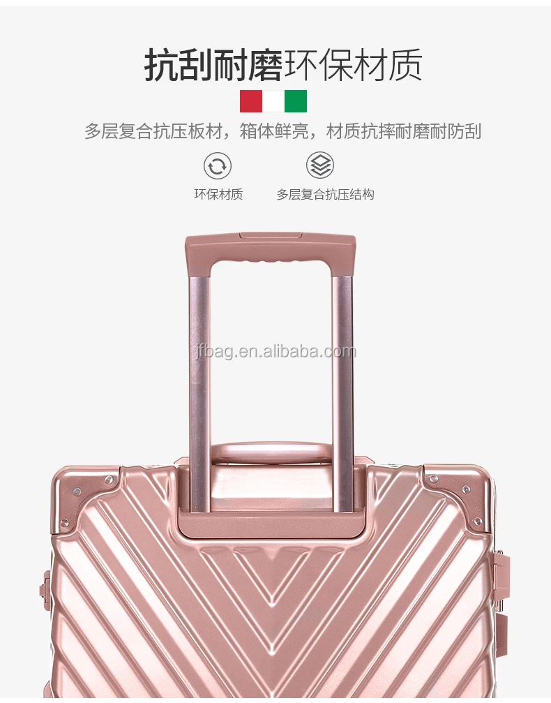 Aluminum Suitcase Set With Hidden Compartment Abs Luggage With Quiet