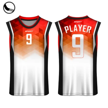 Plain Red And White Basketball Jersey 