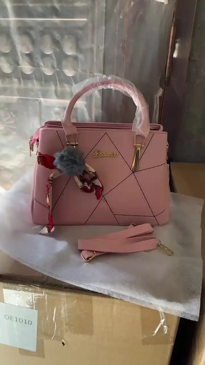 2024 Logo Custom Private Label Simple Large Light Pink Handbags