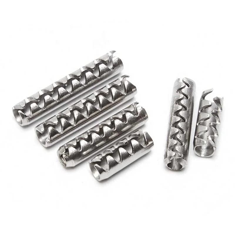 
Stainless Steel 304 Tooth Shape Hollow Pins Cylindrical Pins SS304 Toothed Slotted Spring Pin 