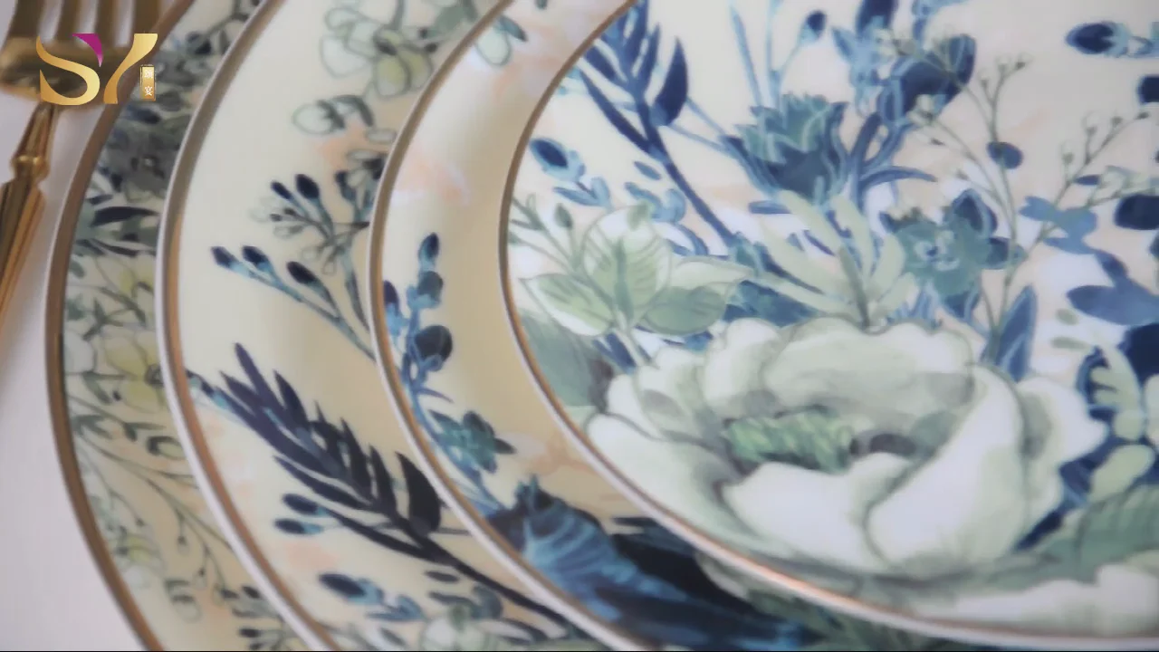 4piece Luxury Willow Leaf Design Catering Green Wedding Decoration