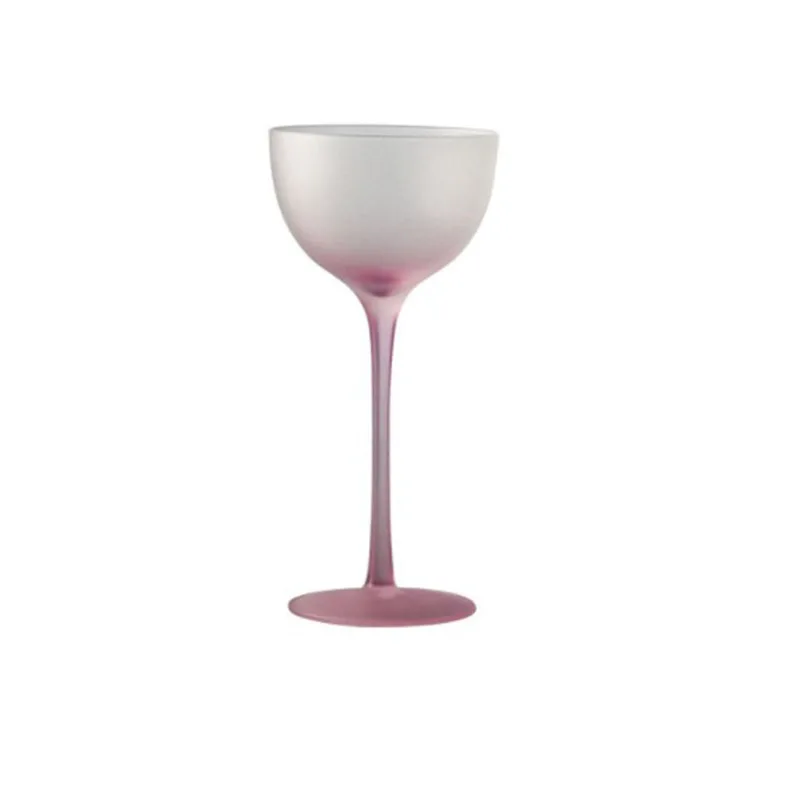 Wholesale Custom Sublimated Vintage Gradient Pink Wine Glasses For Home