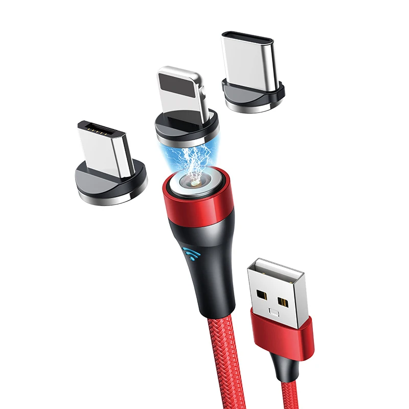 Carga r&aacute;pida OEM logotipo personalizado 360 grados fuerte indicador LED de carga de cargador de tel&eacute;fono usb cable magn&eacute;tico - ANKUX Tech Co., Ltd