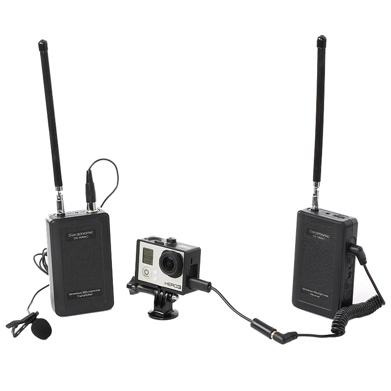 Saramonic WM4CB Professional Portable VHF Wireless Transmitter and Receiver Mic System for Using XLR Microphone with Canon Nikon Sony Panasonic DSLR Camera for News Gathering Reporting ENG Interview