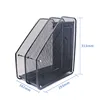 2 Compartments Vertical Desk Organizer File Sorter Mesh Metal Desktop File Holder