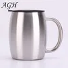 14 oz stainless steel mug with lid and hand grip double wall water bottle with ice cube thermal insulation coffee cup