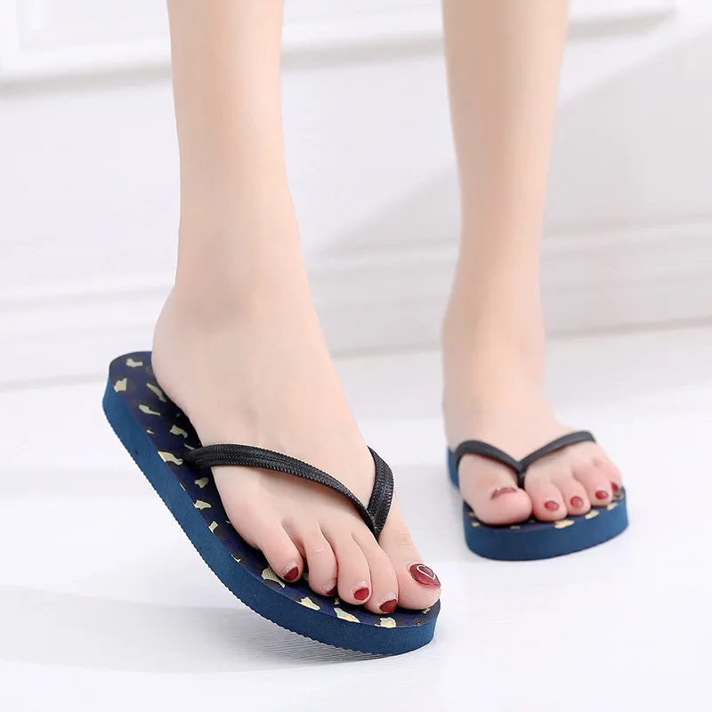 Unisex Summer Beach Slippers Stairs Flip-Flop Flat Home Thong Sandal Shoes 