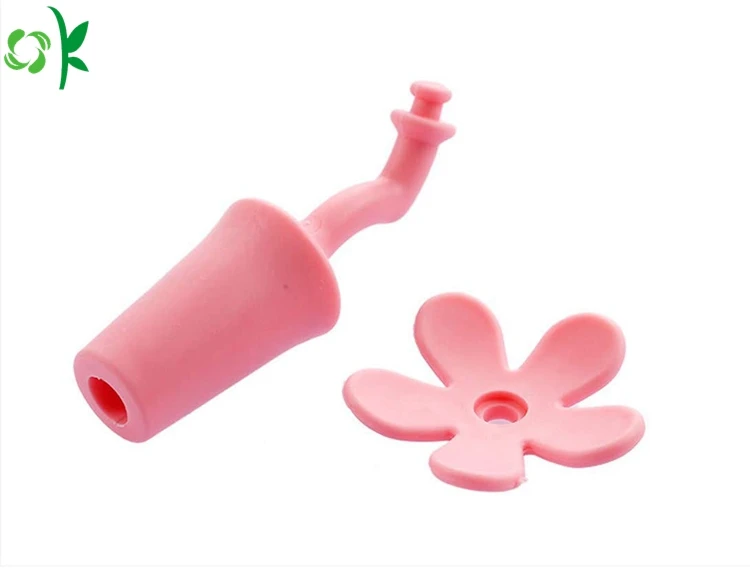 Oksilicone Wholesale Custom Flower Design Silicone Wine Bottle Stopper