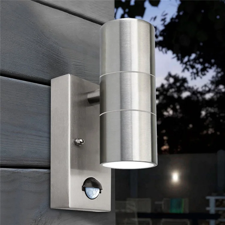 Waterproof IP65 Garden Up and Down Outdoor Wall Light  Sensor Stainless Steel Double Wall Spot Light Gu10 5w Bulb Included