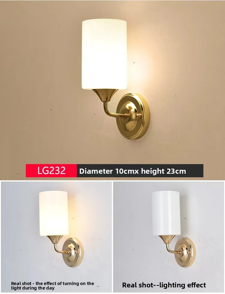product modern simple led bedroom lamp golden iron body wall lamp for living room tv wall aisle staircase balcony bedside-20