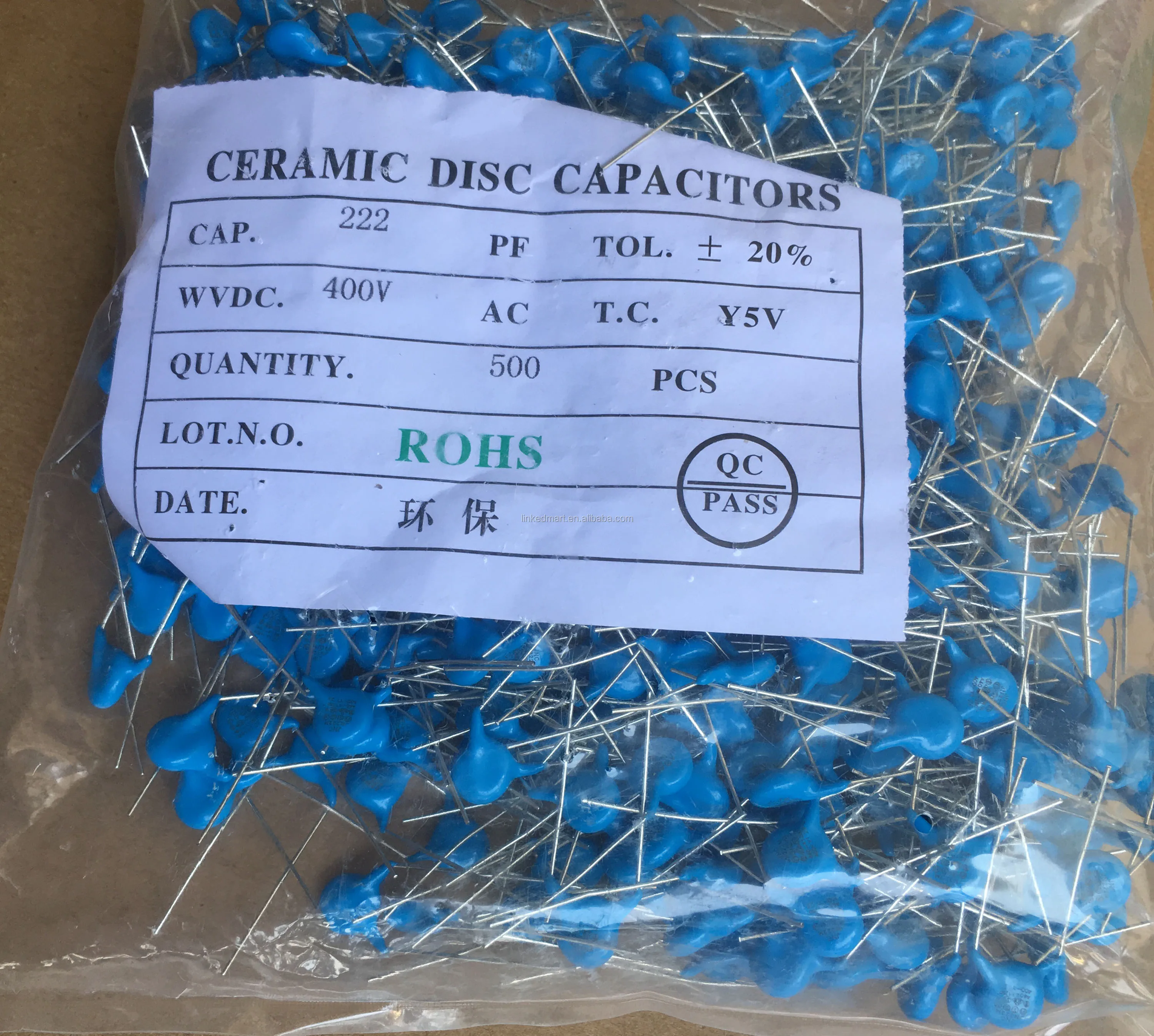 400v Ac Jn222m 222m 0.0022uf 2.2nf 2200pf X1y1 Safety Ceramic Disc ...