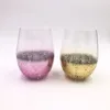 mercury ombre pink glass tumbler