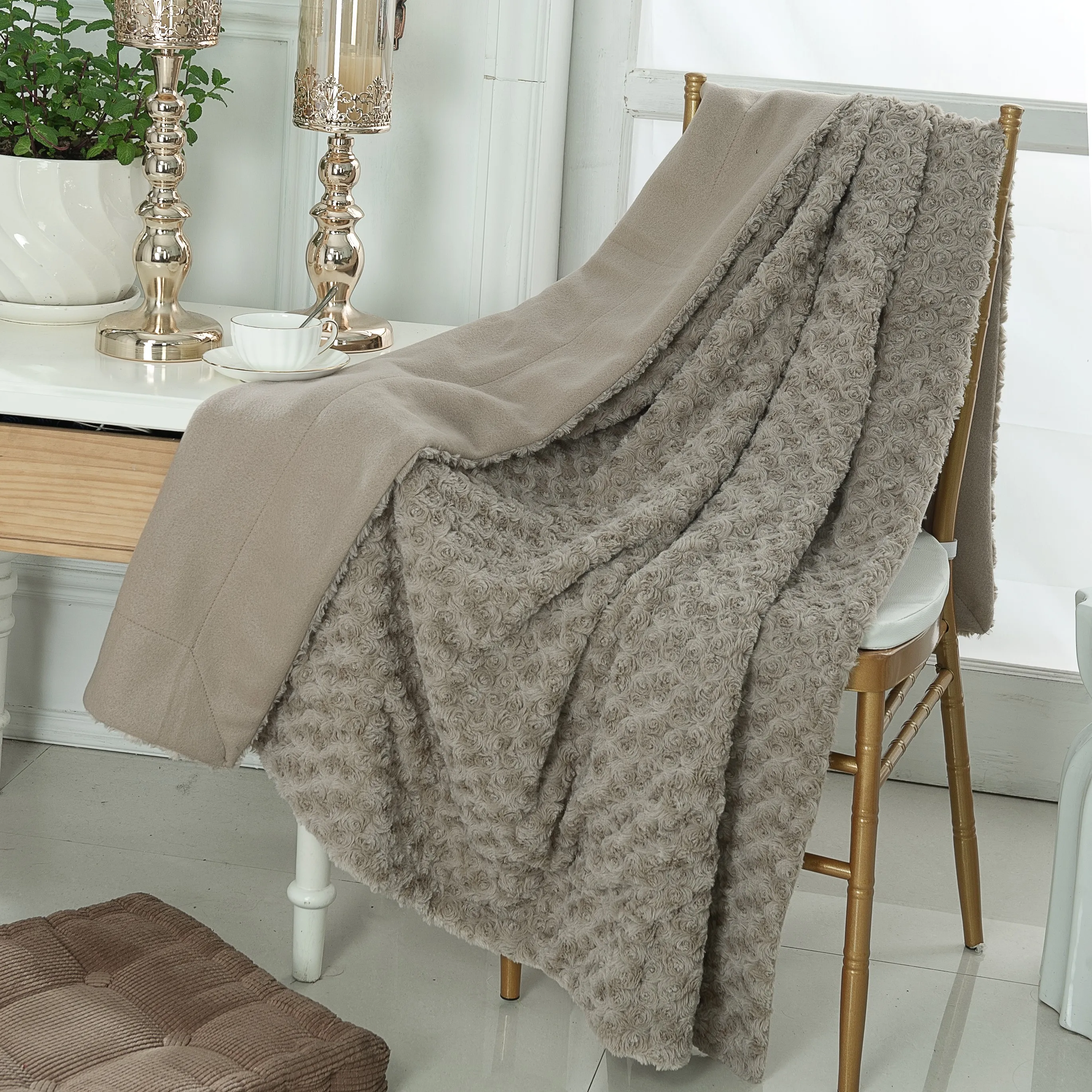 Blanket Factory China Double Layer Brushed Pv Fleece Polar Fleece Throw