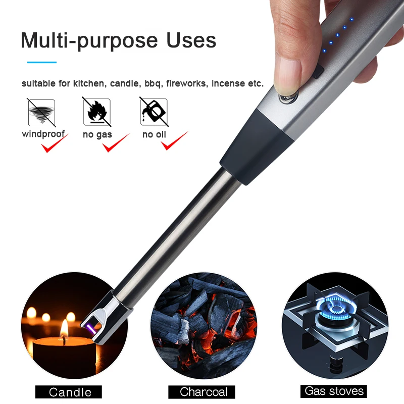 NEW Factory direct sell customizable creative multifunctional outdoor USB BBQ electric arc lighter