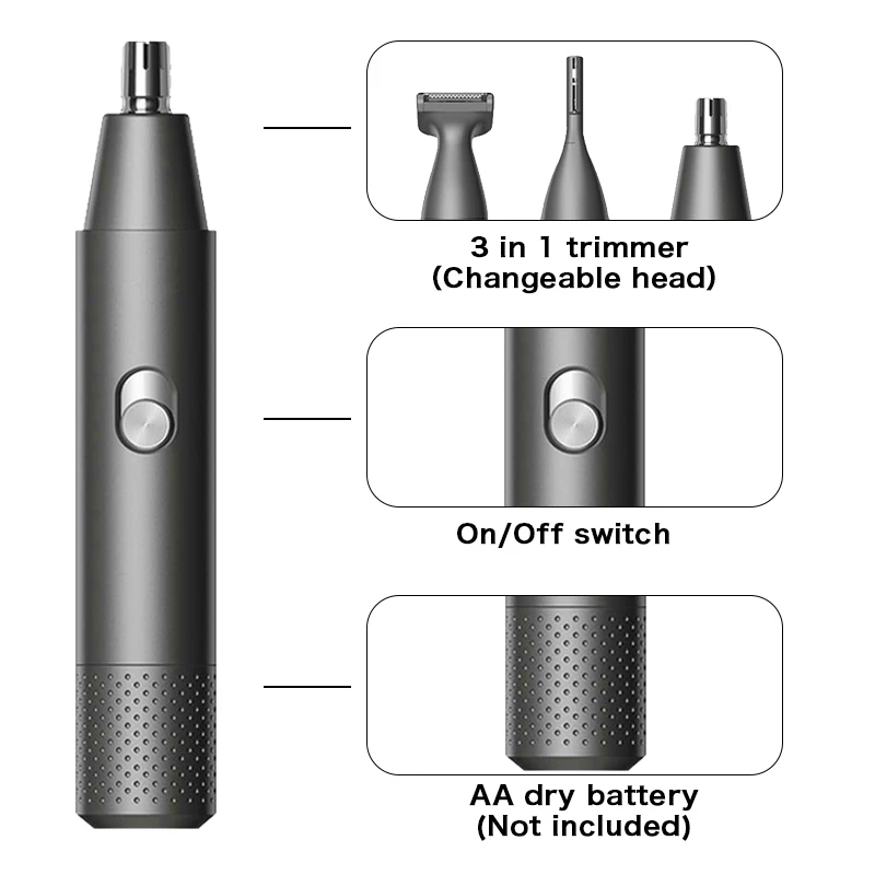 Professional Rechargeable Electric Ear Eyebrow Nose Hair Trimmer Clipper Multifunctional Hair