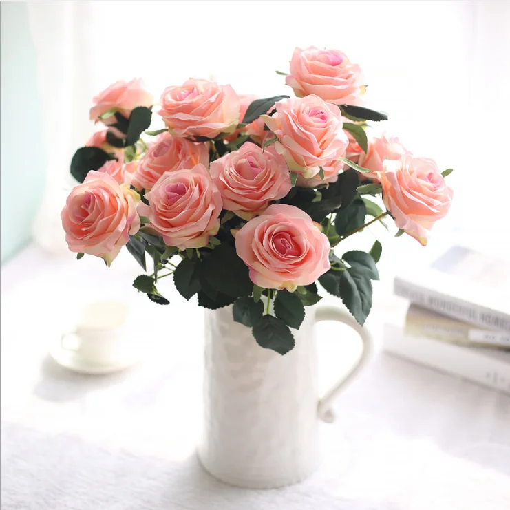 

wedding tables flower decoration artificial rose,50 Pieces, 9 color