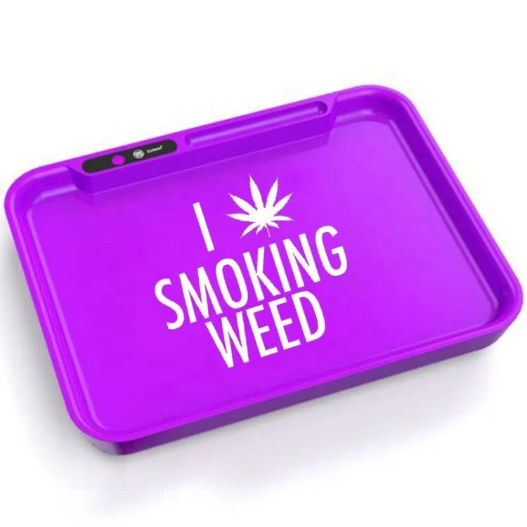 NEW Design Serving Tray LED Light Glow Rolling Tray Weed China Manufacture