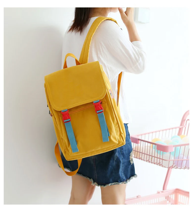 product-mochilas 2020 Korean Canvas Women Gray BackpackKawaii Travel School Bag Pack for Teenage Gir