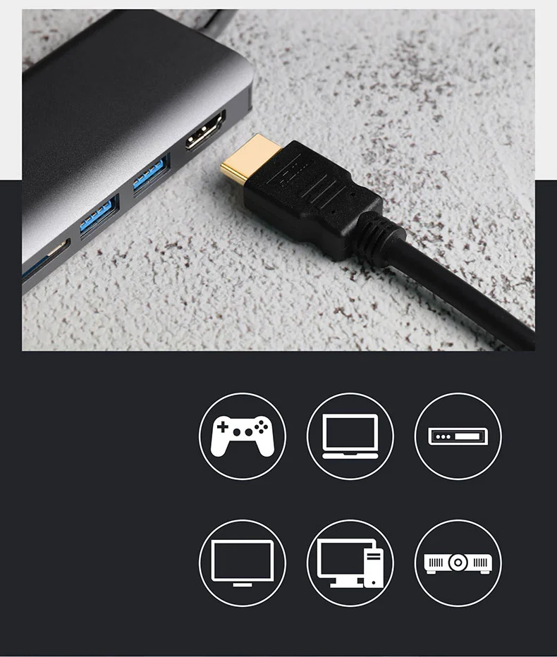 کابل لپ تاپ HD 4k 1080p 1m 3m 5m HP لپ تاپ HDMI برای سرعت بالا Macbook Pro 3