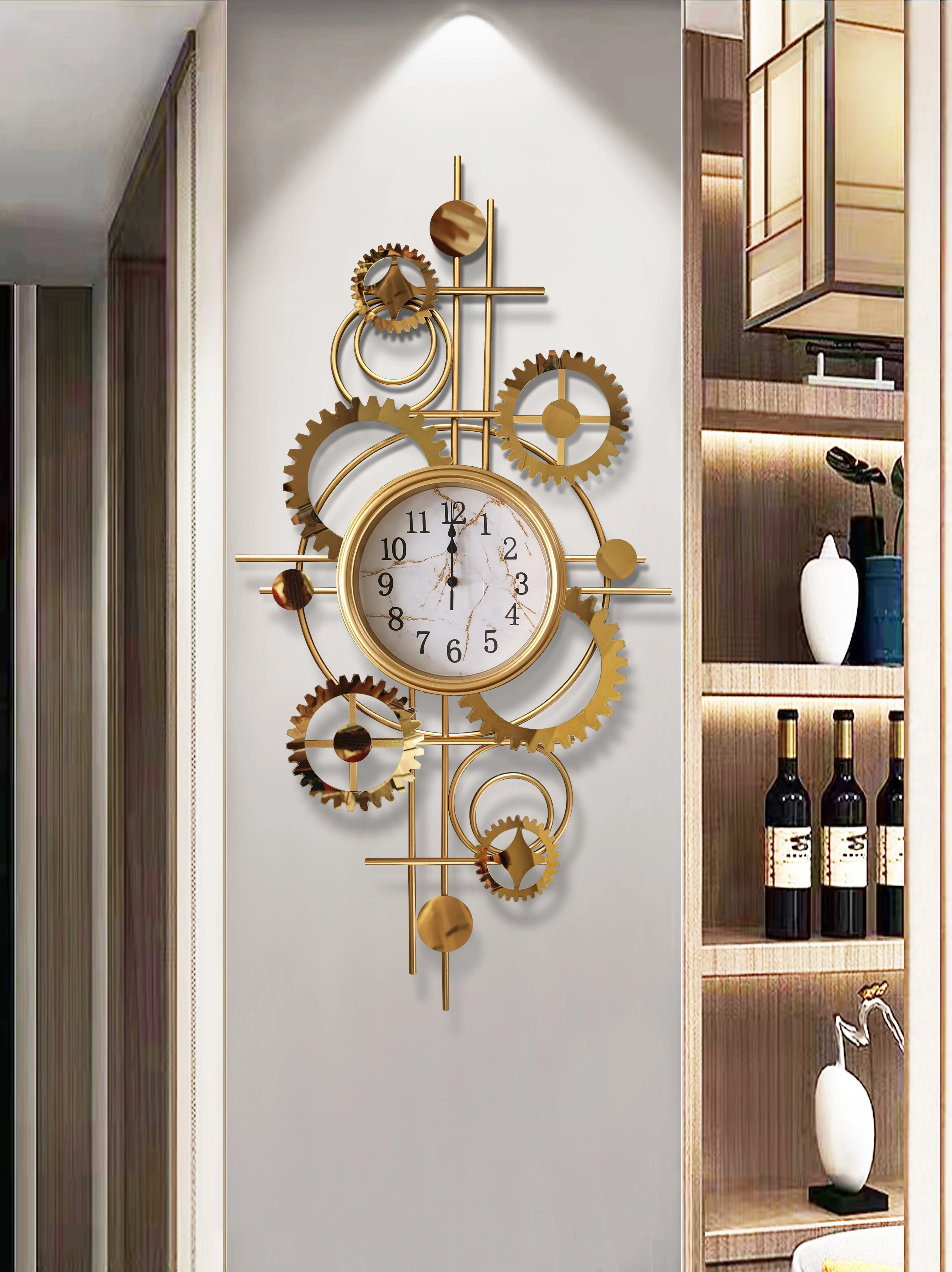 Modern Creative Gear Wheel Design Home Decor Metal Handmade Golden