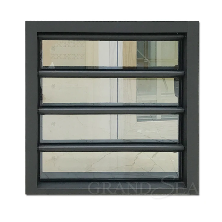 Grey aluminum vertical jalousie windows tinted glass in the philippines
