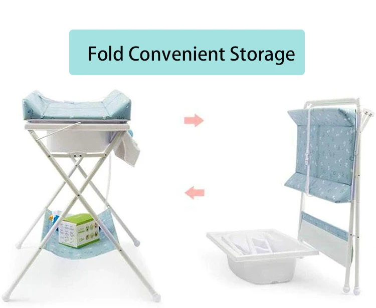 Portable 2 In 1 Diaper Bathing Station Folding Baby Changing Tables Baby Bathtub And Changing