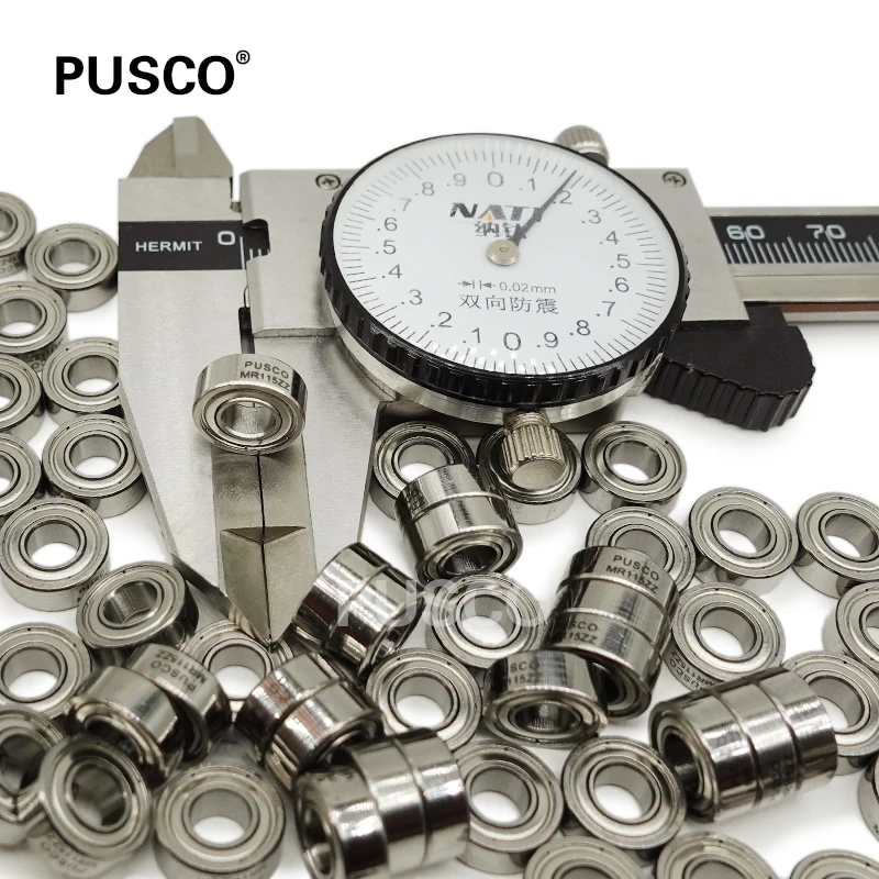5-Pack MR115 2TS Ball Bearings - 5x11x4mm PTFE Bearings For RC, Skateboards & More