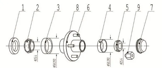 Bearings Single with 1 inch I.D 4-Bolt on 4 Bolt Circle Rigid Hitch Trailer Hub-Drum Assembly HD-700A-04-A 