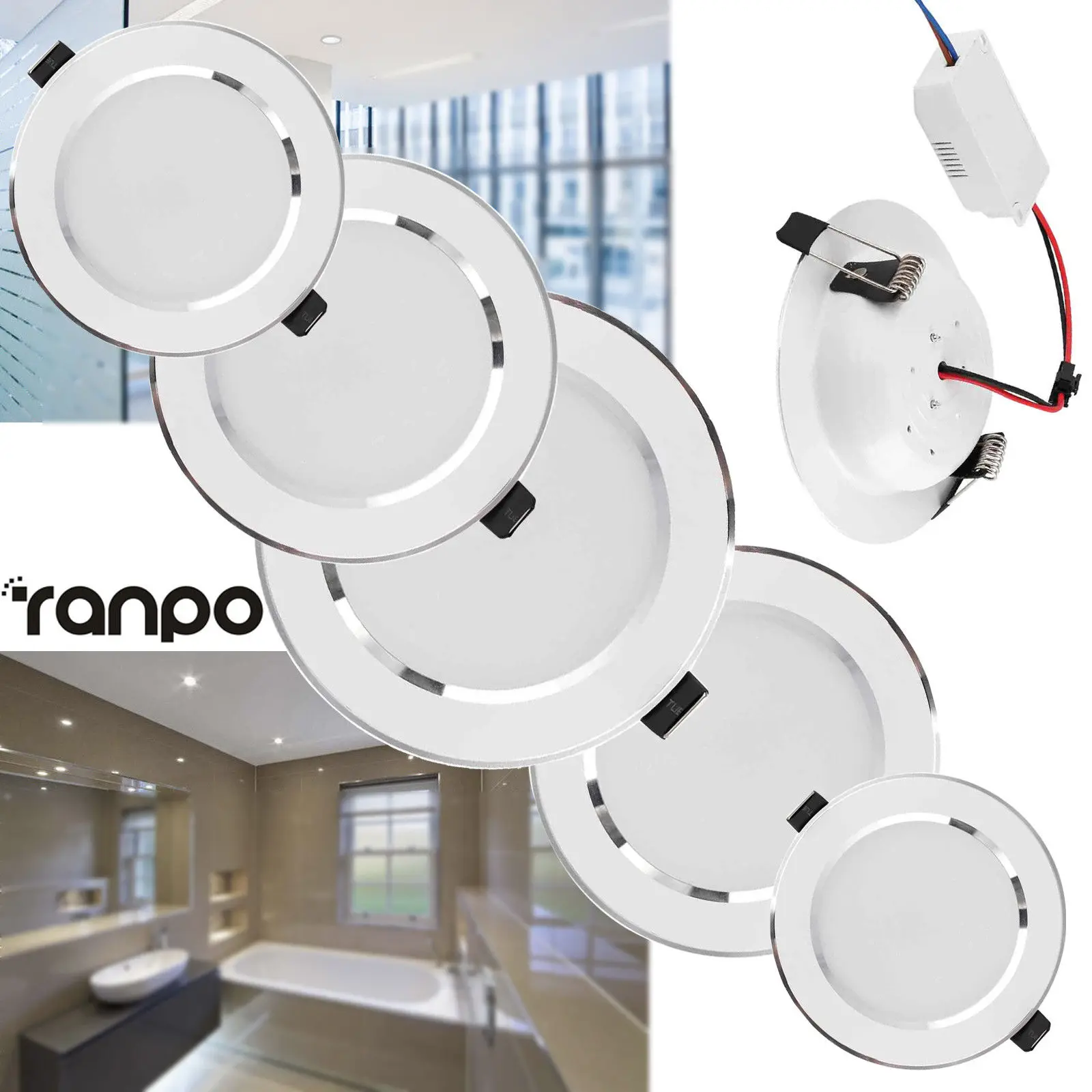 LED Panel Downlight Recessed Ceiling Light 3W 5W 7W 9W 12W 15W 18W Lamp Cool White Warm White 110V 220V 85-265V High Quality