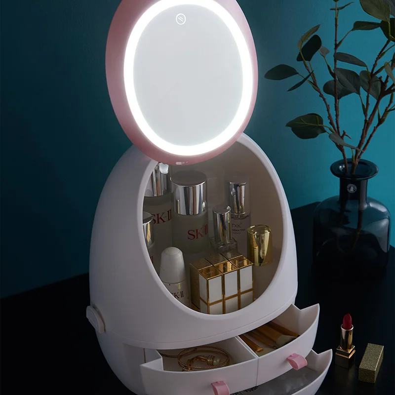 led light mirror makeup box