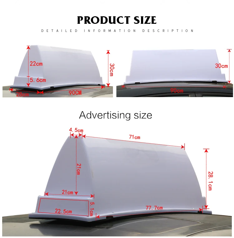 CE quality super bright taxi top roof advertising light box