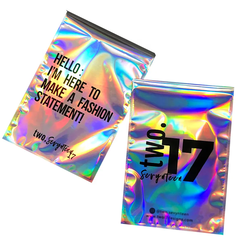 

custom holographic mailer bags,100 Pieces, Pink,yellow,red,blue,white,black,green,holographic