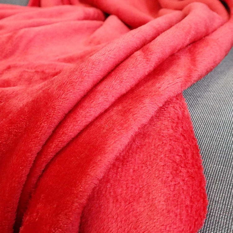 Cheap Wholesale Custome Red Soft Throw Fleece Blanket For Bedding Sofa