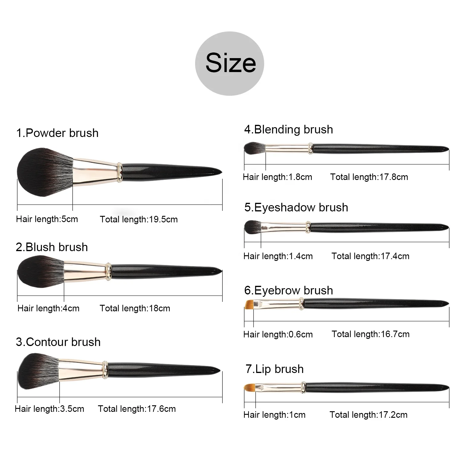 Novelty Personalised Wholesale Tapered Fur Nylon Rose Gold Own Brand Glitter Professional Private Label Make Up Brush
