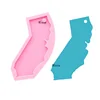 S611 State of California keychain mold silicone mould for keychains resin crafts DIY