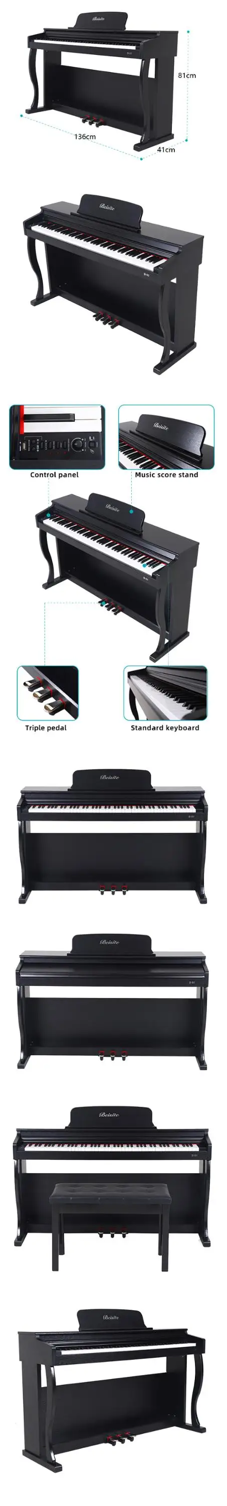 Wholesale China 92 digital piano 88 keys keyboard piano eletronic musical instruments piano