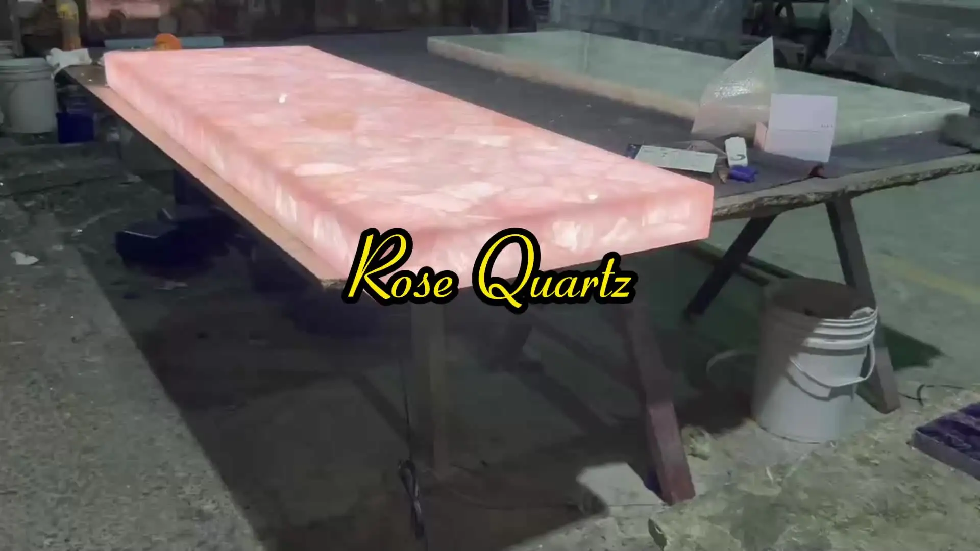 Wholesale Natural Pink Marble Crystal Rose Quartz Built in Kitchen Sink  Countertop