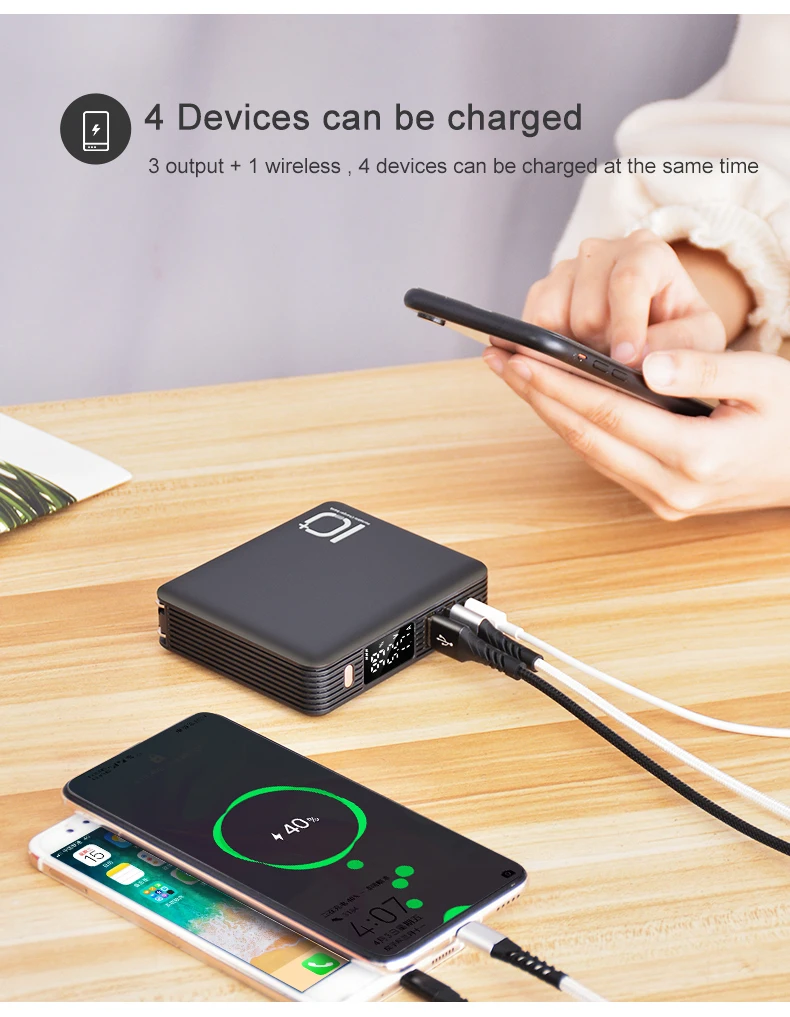 Wholesale Portable Wireless Charger with Battery LED Digital Display - ANKUX.COM