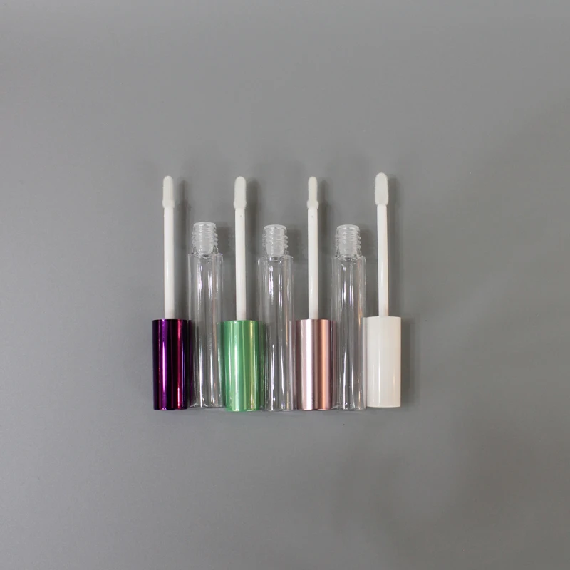 Wholesale Custom Logo Empty Purple Lip Gloss Tube Container with Brush For Liquid Cosmetics Packaging
