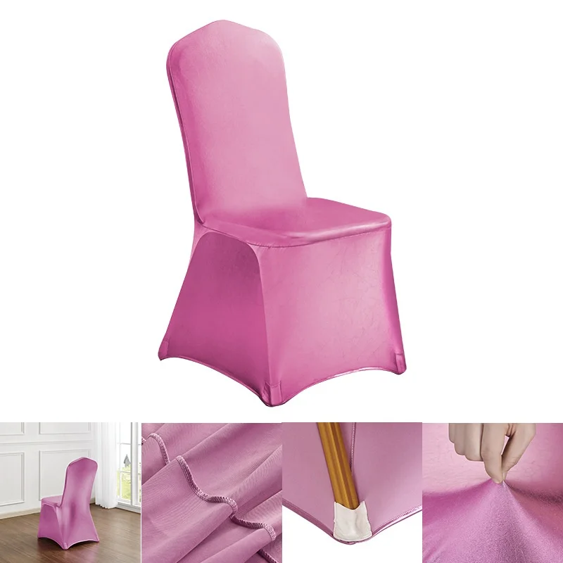 High-End Gilded Gold Elastic Four-Corner Chair Cover for Hotel Wedding Banquet Scenes Factory Direct Supply