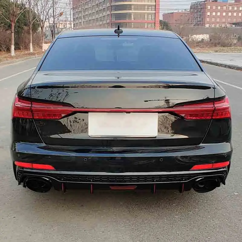 2019 + A6 S6 C8 Rear Diffuser With Tail Pipe For Audi A6 A6l C8 Upgrade ...