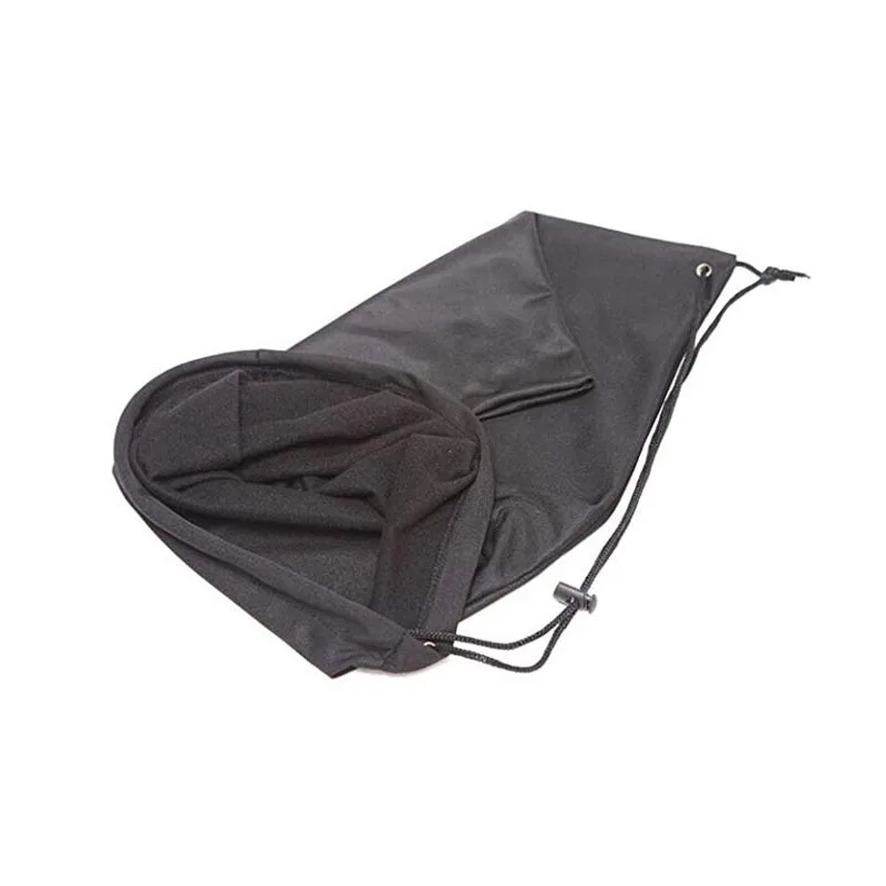 Black Plush Helmet Storage Drawstring Bag Dust Bag With Drawstring