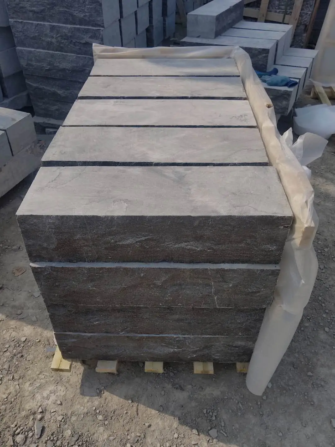 Chinese high quality natural blue limestone block step stair riser