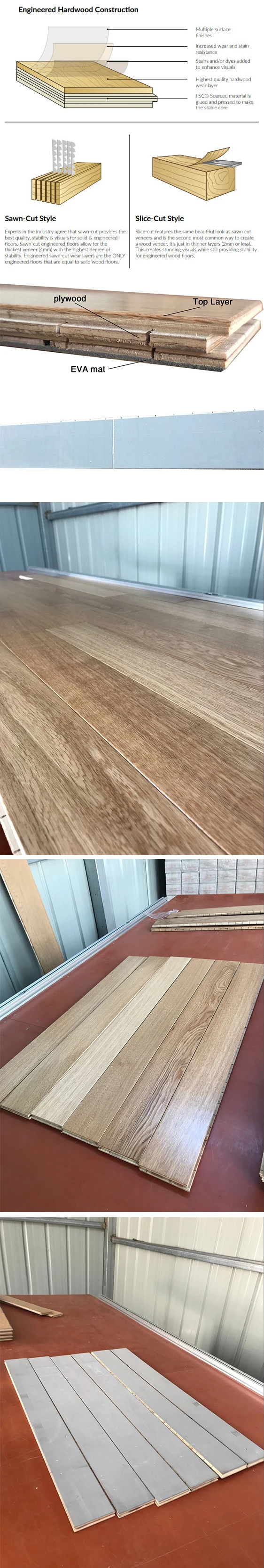 Kindergarten 3mm Veneer White Engineered Hardwood Flooring European Oak